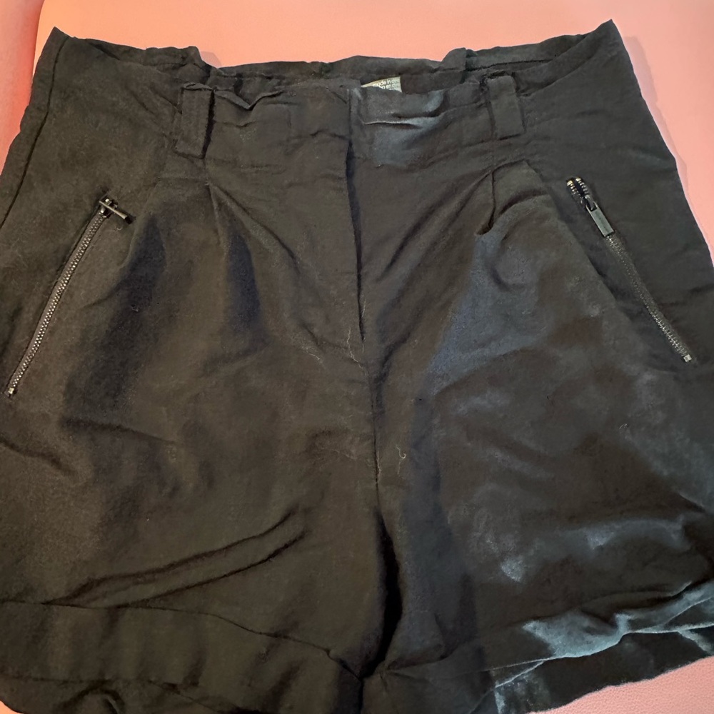 Karl Lagerfeld Black Linen Shorts
